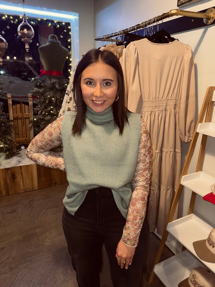 Sleeveless Turtleneck Sweater