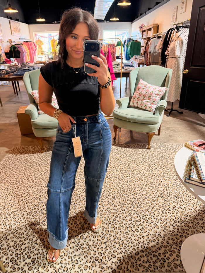 Slouchy Seam Cuffed Jean