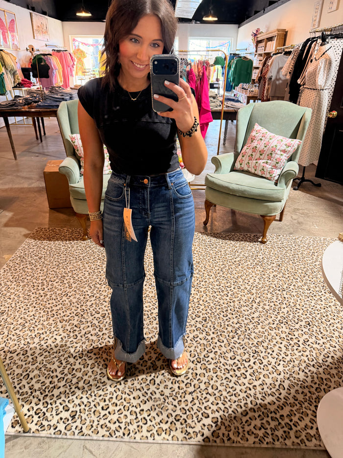 Slouchy Seam Cuffed Jean