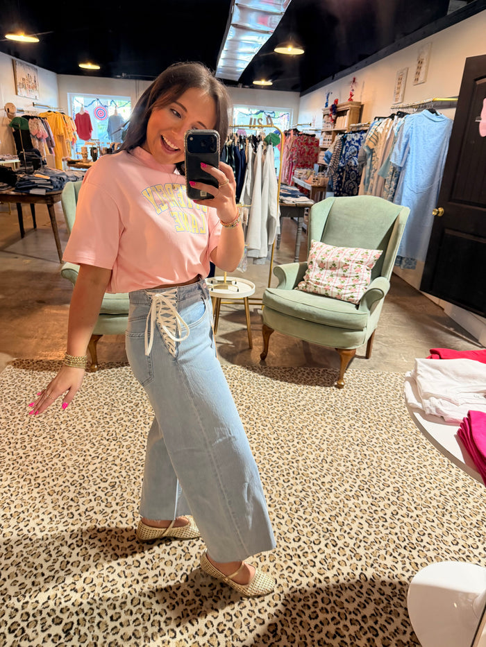 Slouchy Side Tie Barrel Jean