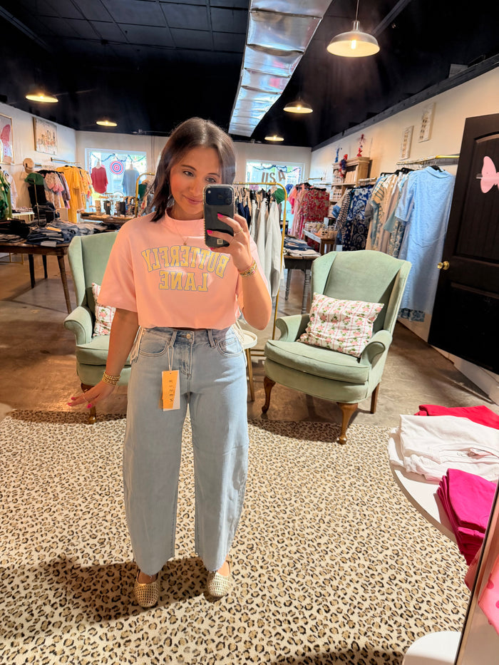 Slouchy Side Tie Barrel Jean