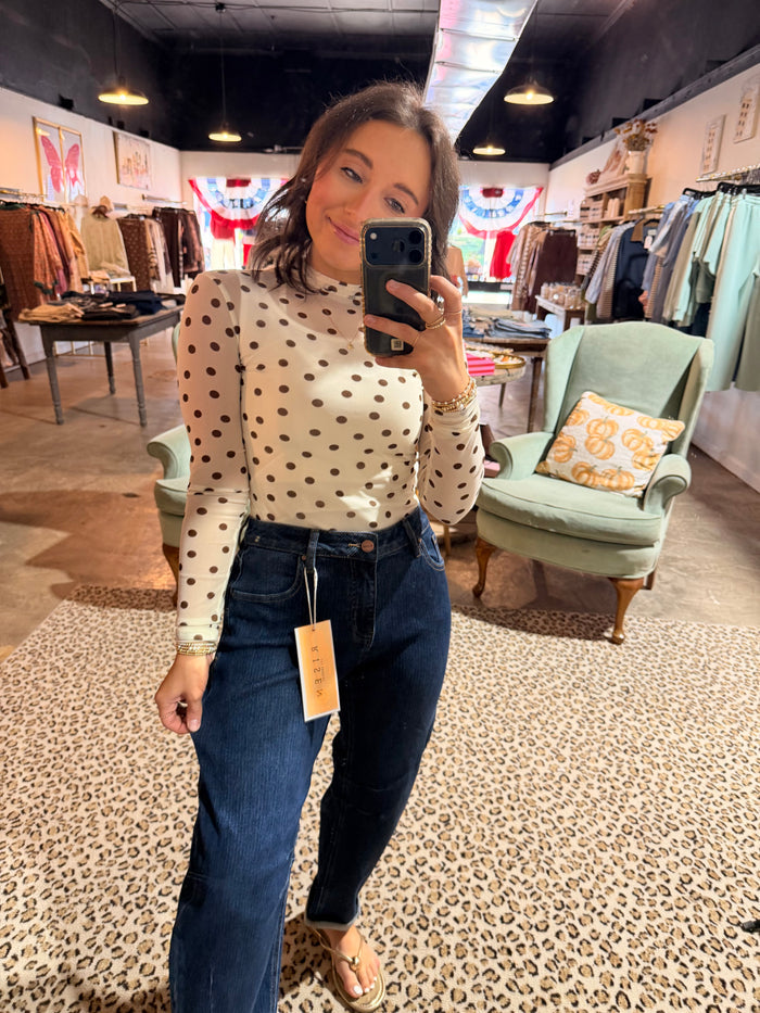 Slouchy Textured Barrel Jean