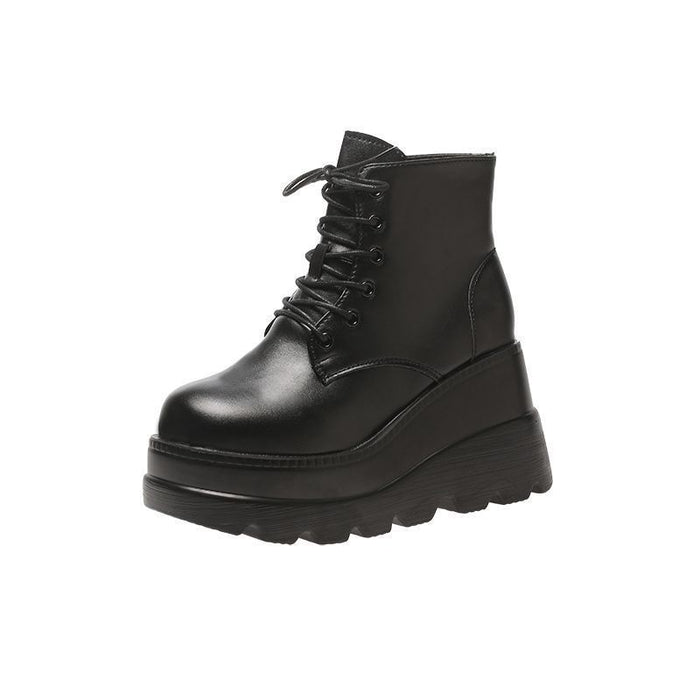 Small Height-increasing Martain Boots Women's High Heel British Style - Livefree