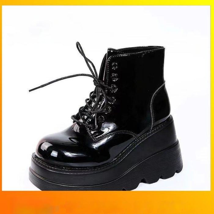 Small Height-increasing Martain Boots Women's High Heel British Style - Livefree