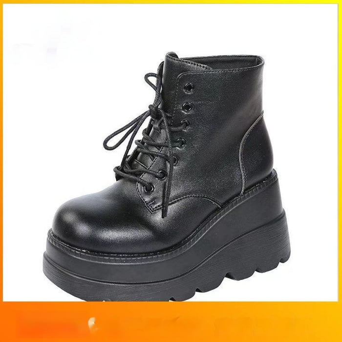 Small Height-increasing Martain Boots Women's High Heel British Style - Livefree