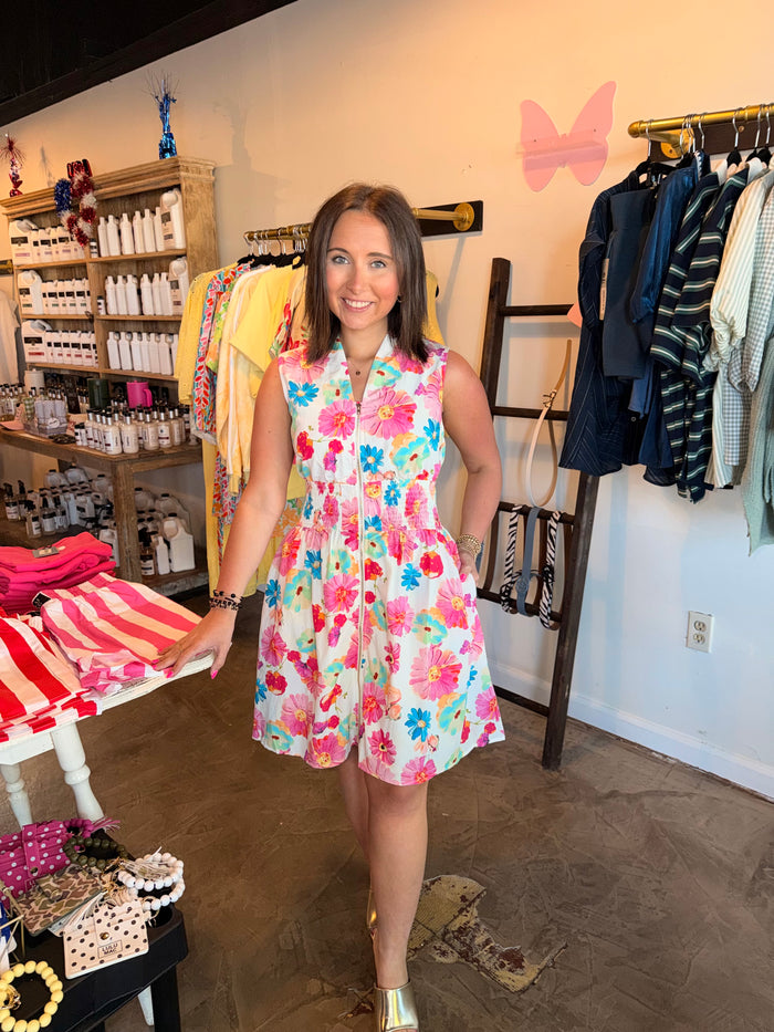 Smocked Summer Zip Dress