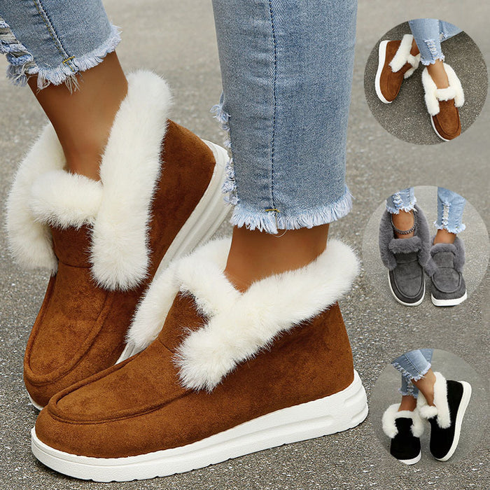 Snow Boots Warm Winter Shoes Plush Fur Ankle Boots Women - Livefree