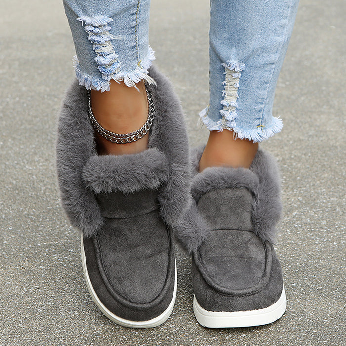 Snow Boots Warm Winter Shoes Plush Fur Ankle Boots Women - Livefree