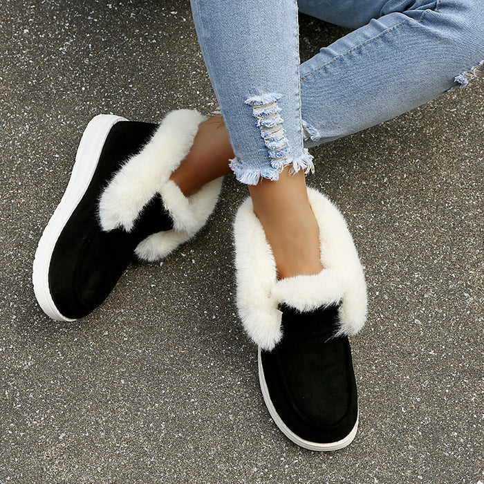 Snow Boots Warm Winter Shoes Plush Fur Ankle Boots Women - Livefree