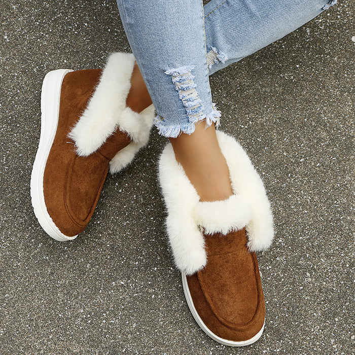 Snow Boots Warm Winter Shoes Plush Fur Ankle Boots Women - Livefree