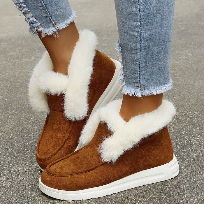 Snow Boots Warm Winter Shoes Plush Fur Ankle Boots Women - Livefree