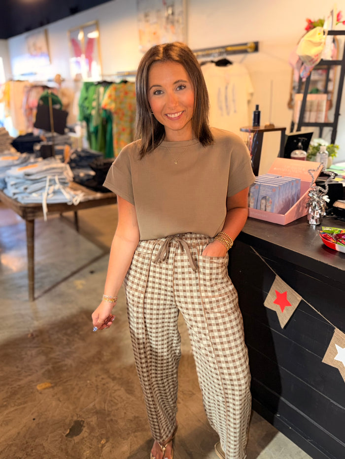 Soft Touch Check Knit Pants