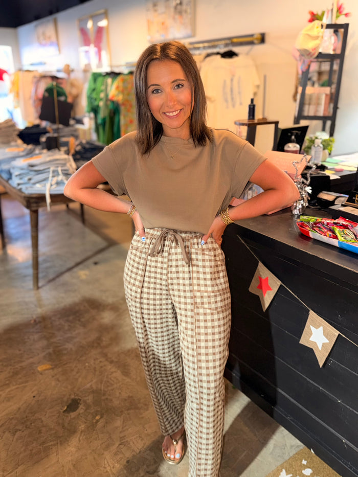 Soft Touch Check Knit Pants