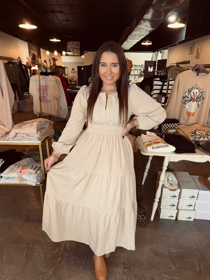 Solid Tiered Maxi