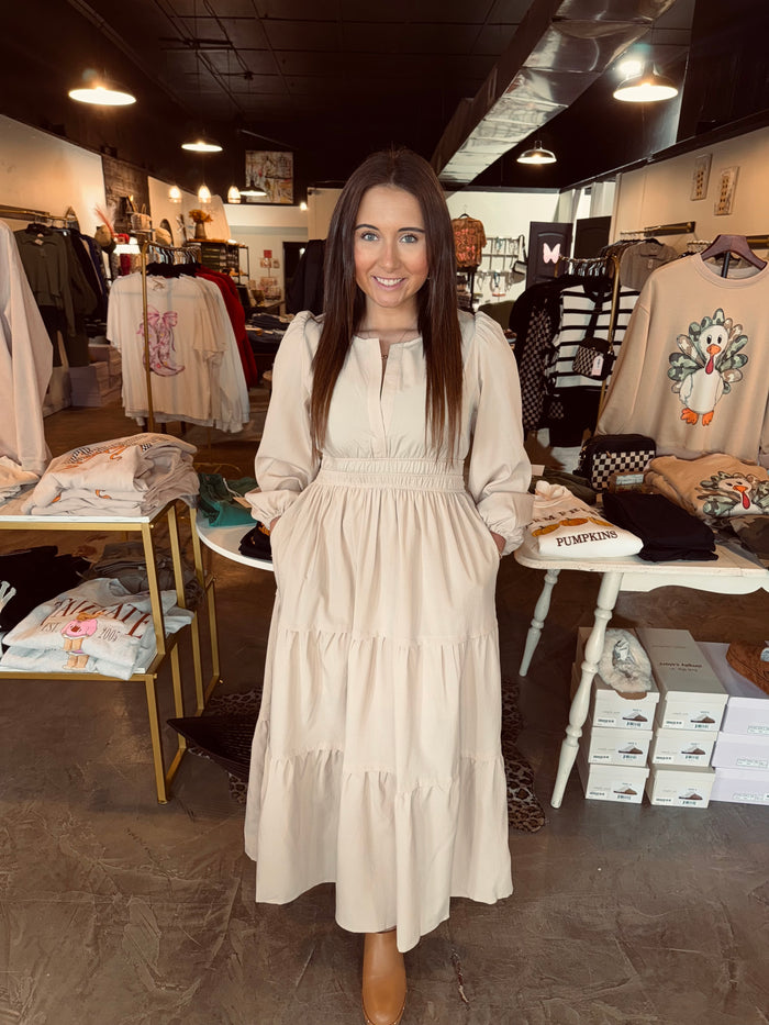 Solid Tiered Maxi