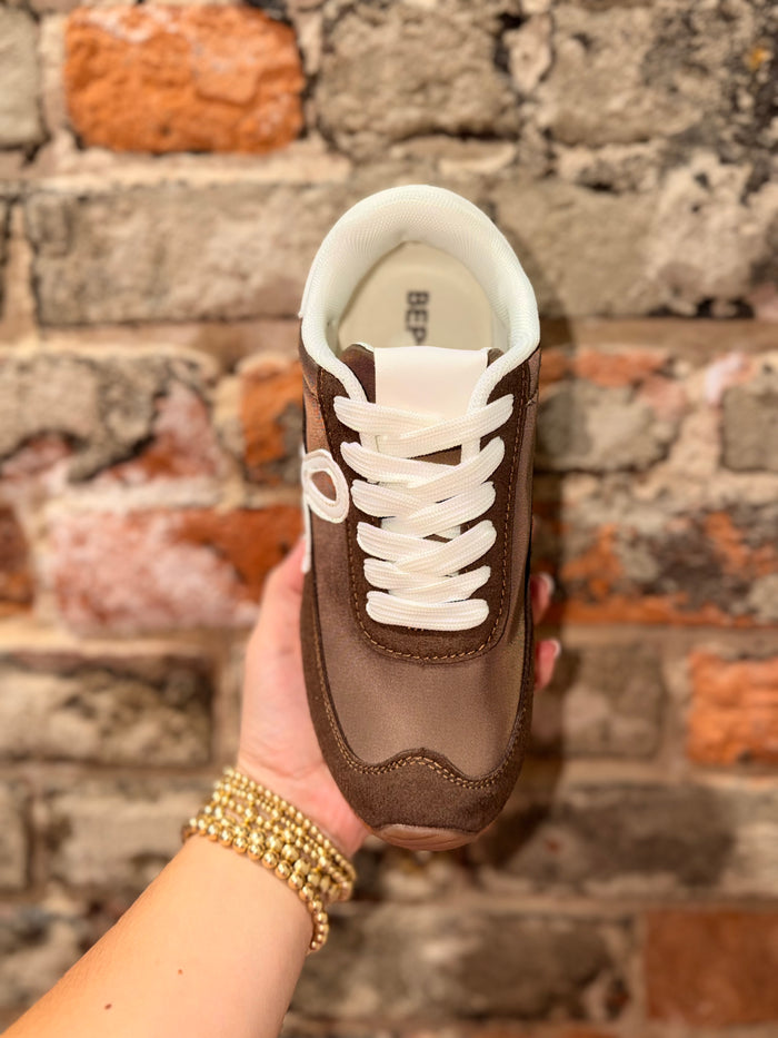 Sporty Brown Bow Sneaker