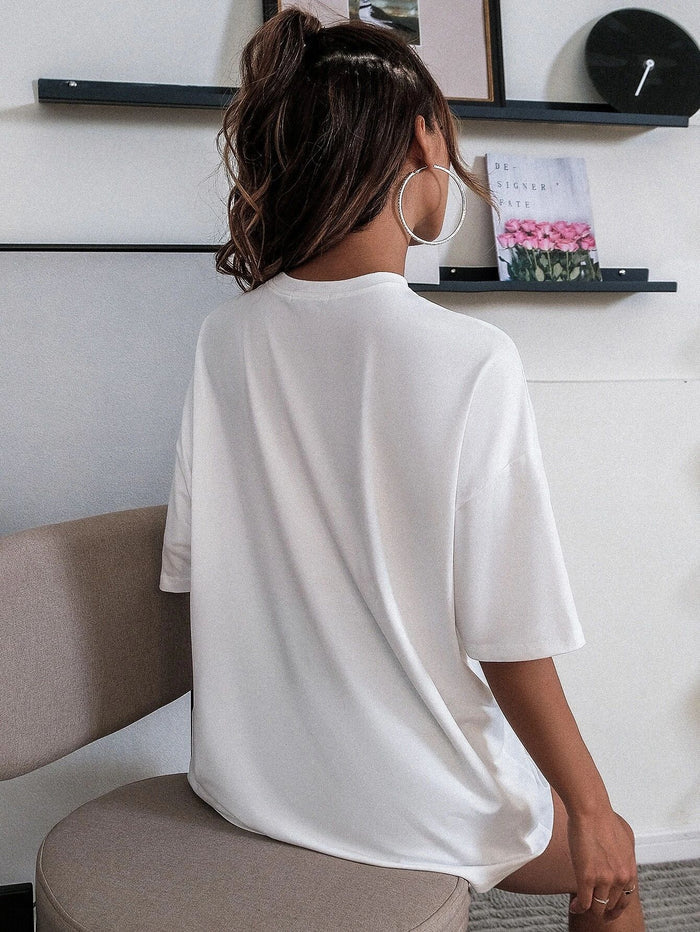 Spring And Summer New Cross Border Heat Transfer Printing Ladies Short Sleeved T-Shirt - Livefree