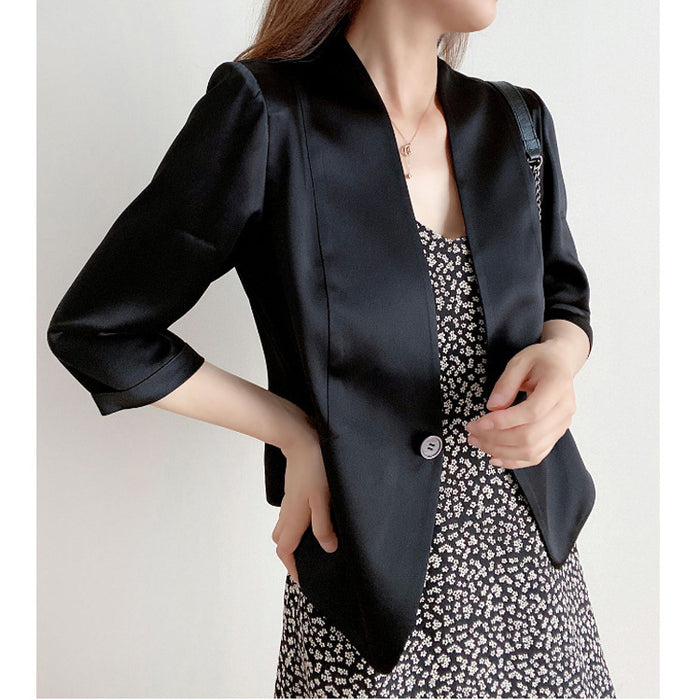 Spring New Elegant V-neck 34 Sleeves Coat For Women - Livefree