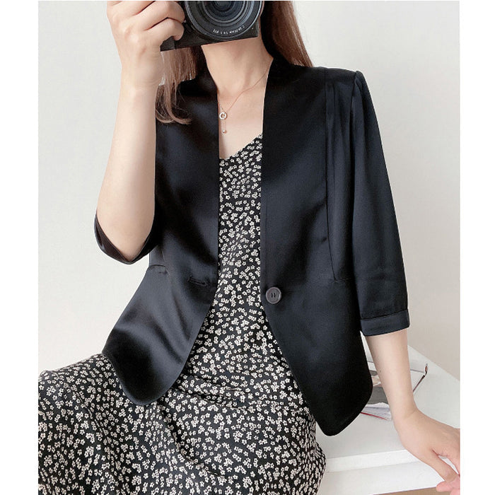 Spring New Elegant V-neck 34 Sleeves Coat For Women - Livefree