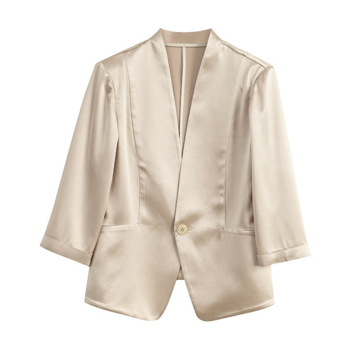 Spring New Elegant V-neck 34 Sleeves Coat For Women - Livefree