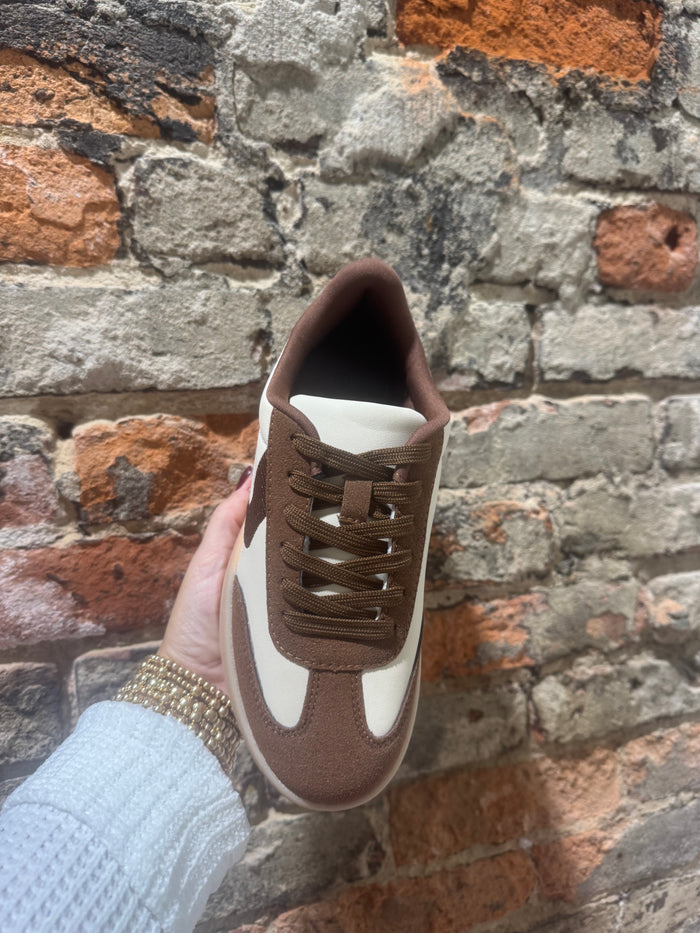 Stacked Brown Cream Sneaker