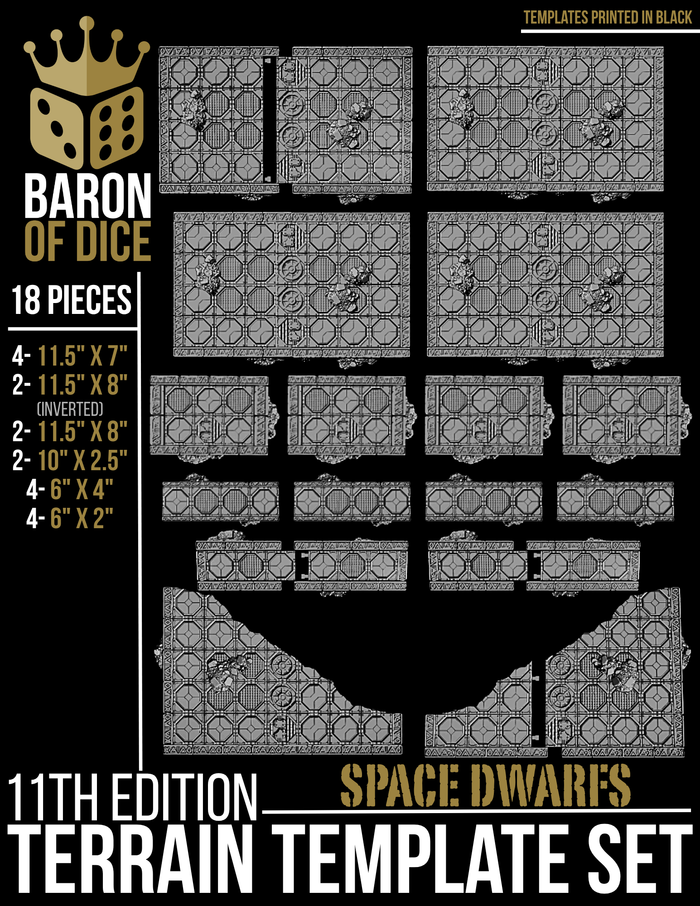 Stonevault Template Set | 11e Terrain Template Set | Shipping Excluded