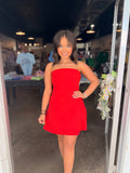 Strapless Flare Bow Dress