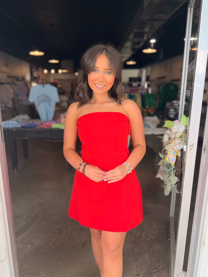 Strapless Flare Bow Dress
