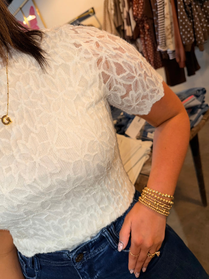 Stretchy Lace Mesh Top