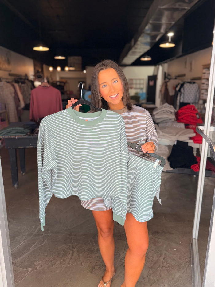 Stripe Crewneck Sets