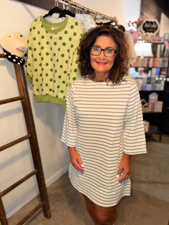 Stripe Half Sleeve Dress