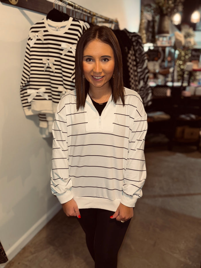 Stripe Quarter Zip