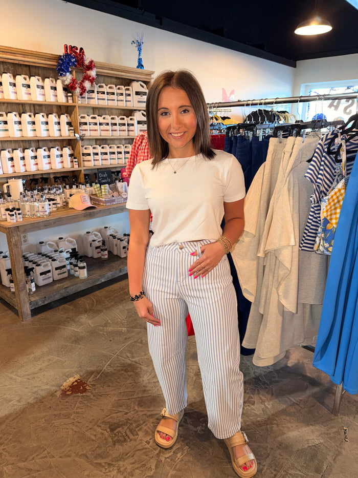 Striped Barrel Jeans