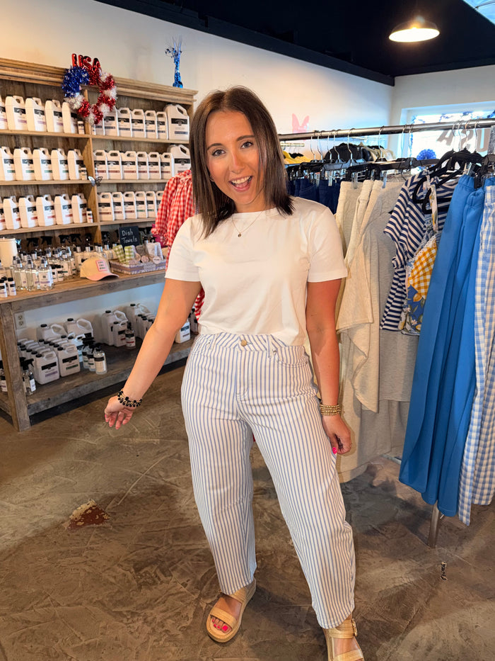 Striped Barrel Jeans