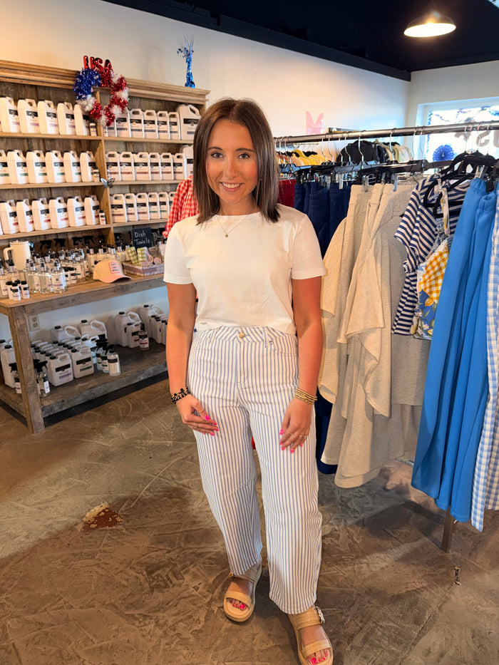 Striped Barrel Jeans