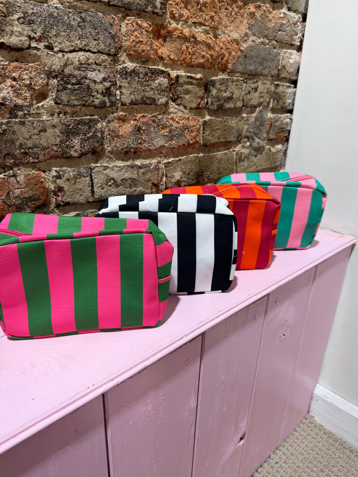 Striped Cosmetic Travel Pouch