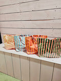 Striped Vinyl Tote Bag