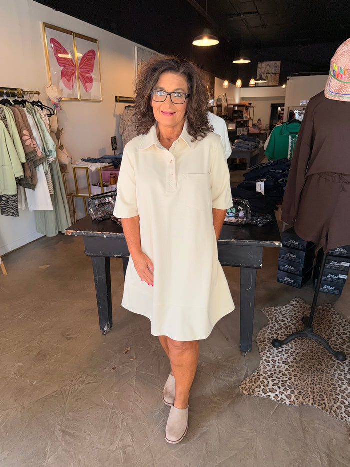 Suede Cream Dress