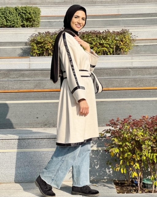 Suede lined long blouse. - Livefree