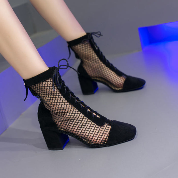 Summer Long Sandal Boots Women's Chunky Heel - Livefree