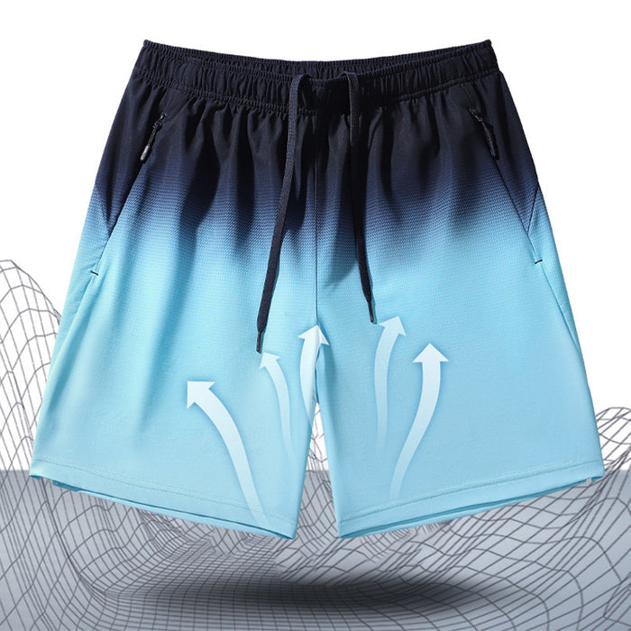 Summer Thin Ice Silk Shorts Men's Gradient Sports Beach Pants - Livefree