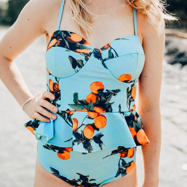 Summer Vintage Sexy Womens Swimsuit Push-Up Padded - shop.livefree.co.uk