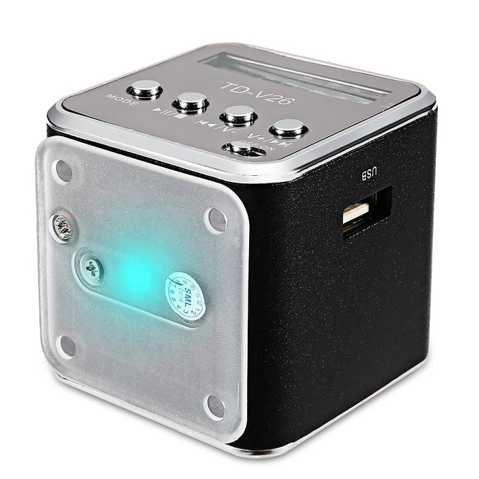 TD-V26 Portable Radio FM Micro SD/TF Music Player Digital LCD Display Mini Speaker Suitable - Livefree