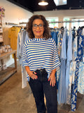 Textured Stripe Oversized Top
