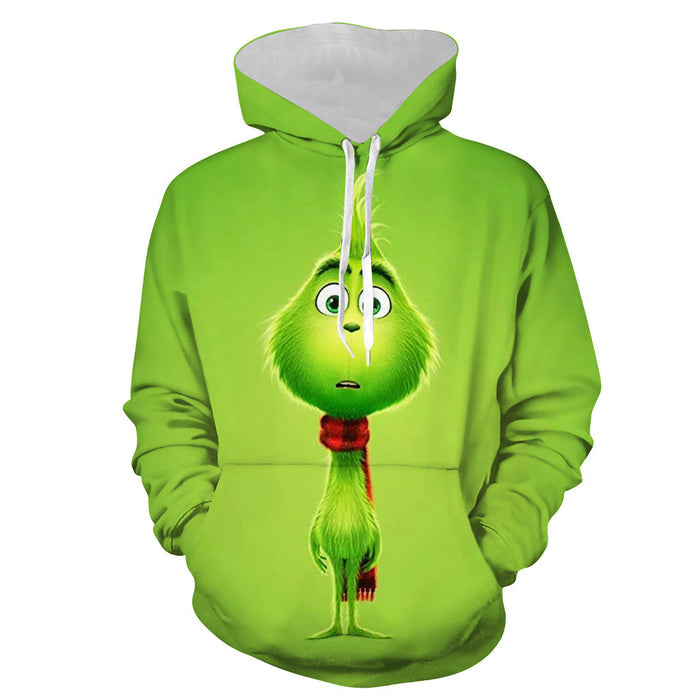 The Grinch With 3D Digital Printing Sweater Zipper Hooded Pullover Cosplay Anime Male - Livefree