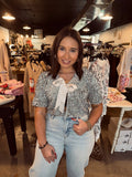 Tie Bow Sequined Top
