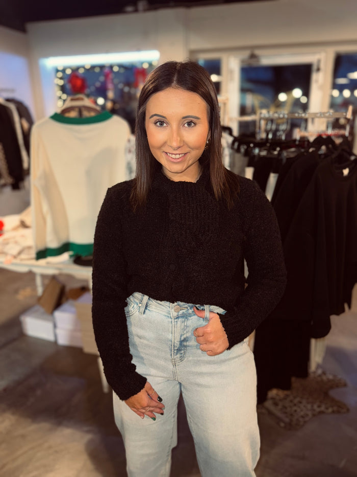 Tie Neck Sweater Cardigan