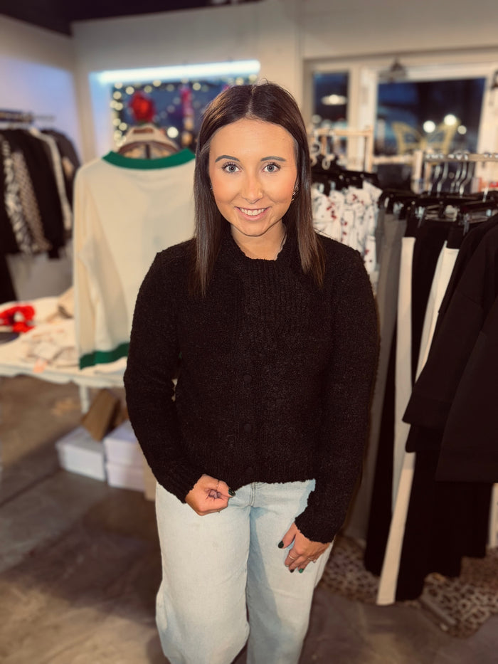 Tie Neck Sweater Cardigan