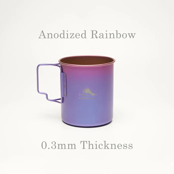 TOAKS Ultralight Titanium 450ml Cup – rainbow anodised finish