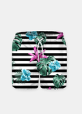 Tropical Florals and Stripes Shorts - shop.livefree.co.uk